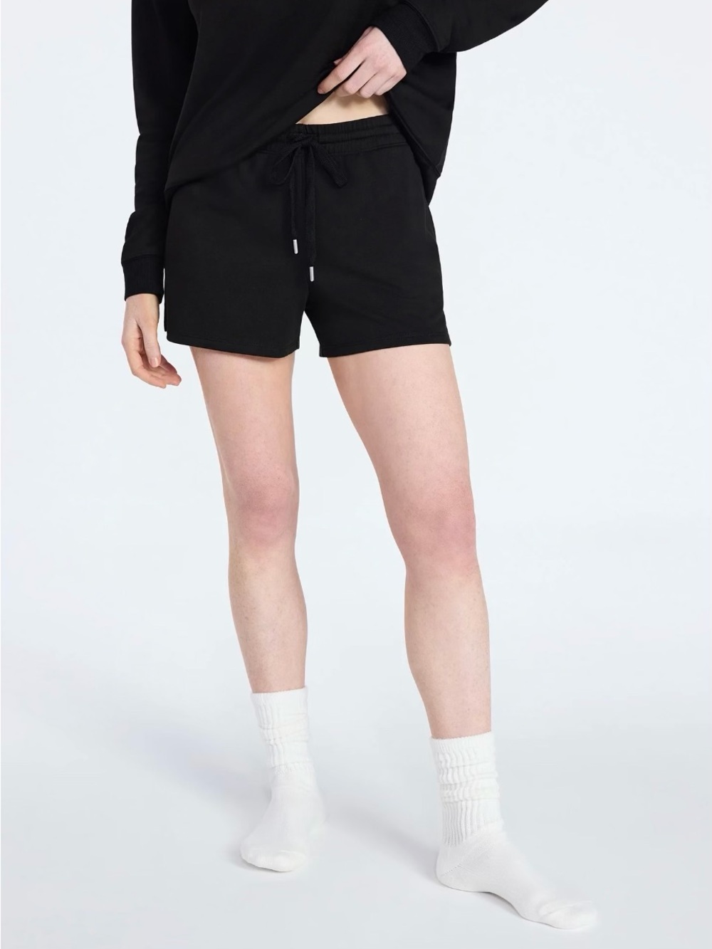 French Terry Knit Lounge Sleep Shorts, 3" Inseam